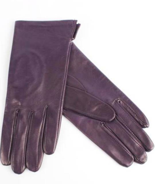 Italian Leather ladies glove with silk purple lining Code-S/LL2394S
